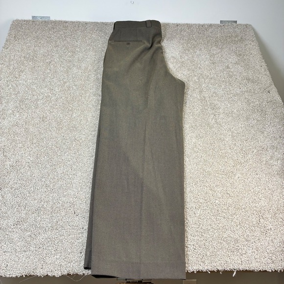 Armani Collezioni Mens Brown Herringbone Wool Blend Dress Pants Pleated 43/32 - Picture 3 of 9